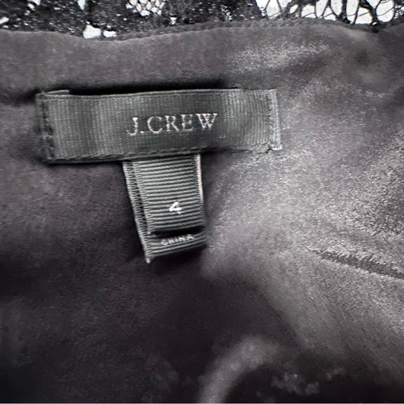 J. Crew | Black Lace Long Sleeve Ruffle Pleats Top Size 4 - Picture 7 of 8